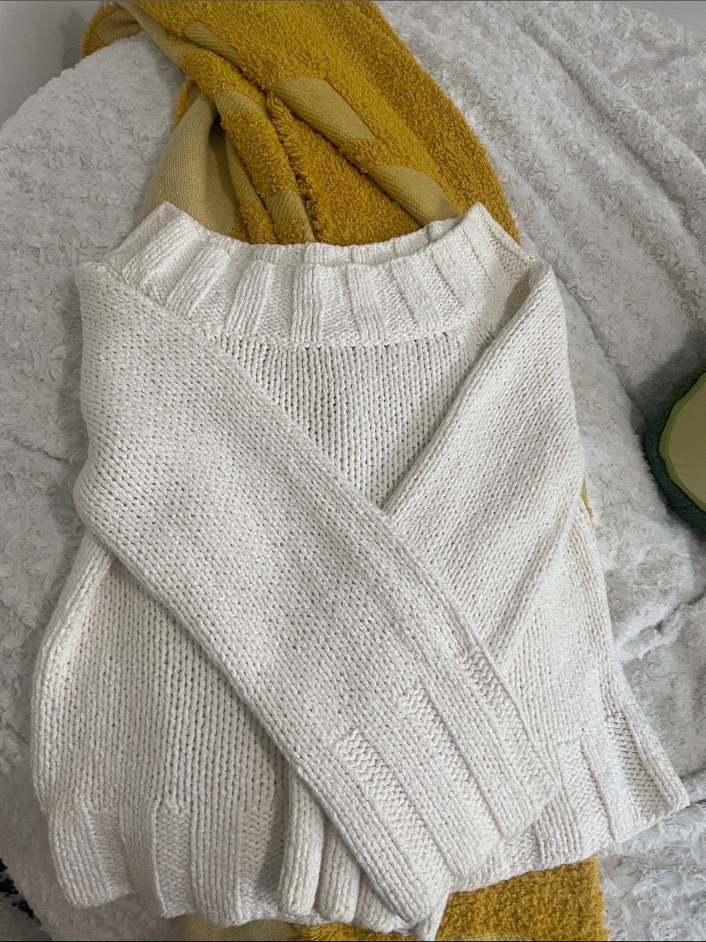 Free People Women’s Ivory Cotton Knit Sweater L 🤍 - Picture 6 of 10
